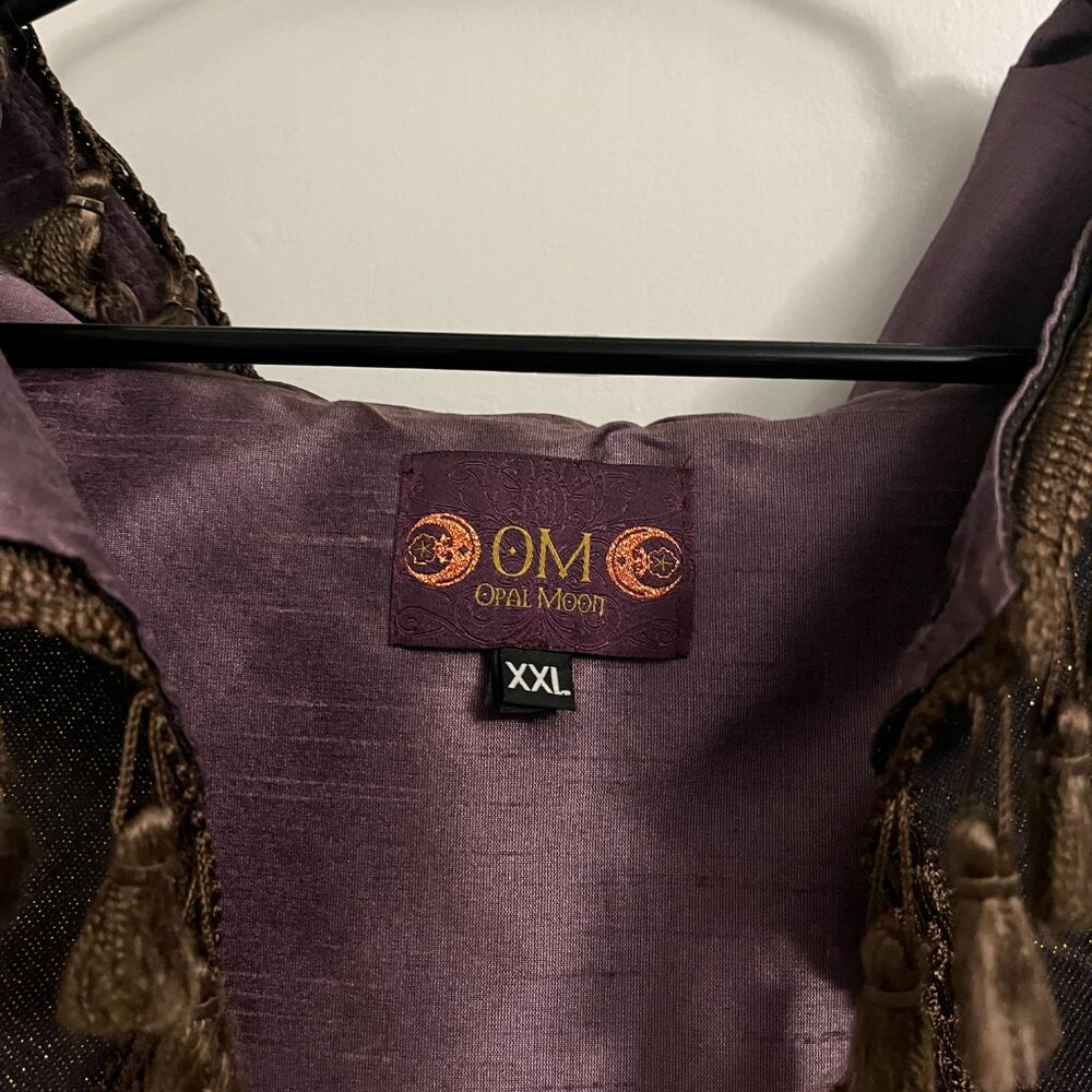 Hooded Tassel Bolero Vest Festival Renaissance Faire - Picture 3 of 4